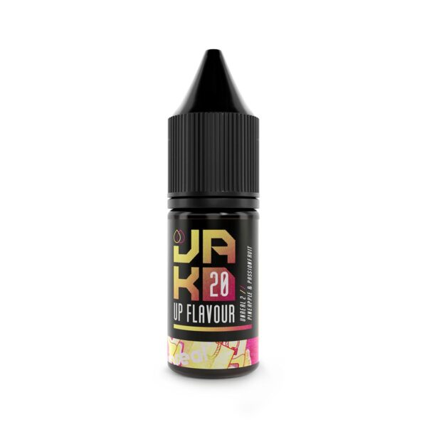 Available At Dispergo Vaping UK, JAKD UP Flavour Unreal 2 Pineapple & Passionfruit 10 ml Nic Salts