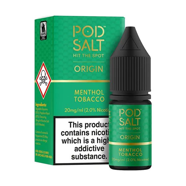 Award Winning, Premium Quality, Pod Salt Hit The Spot 10ml Nic Salt 20mg In Menthol Tobacco