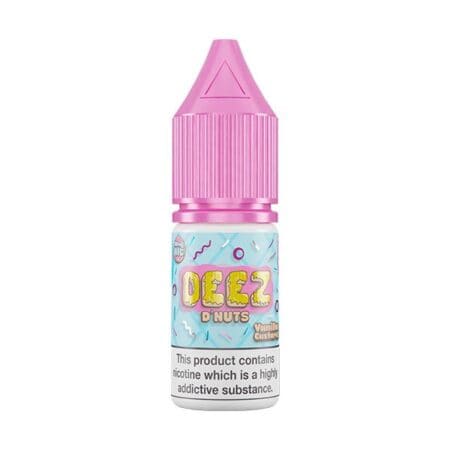 vanilla custard flavour nic salt e-liquid by deez dnuts At Dispergo Vaping UK
