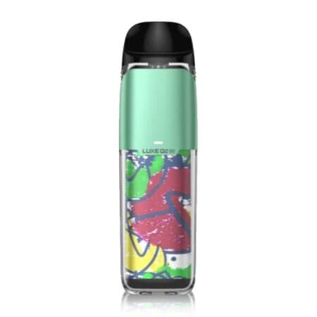 Abstract-Green-LUXE-Q2-SE-Vape-Kit-Vaporesso-UK Available At Dispergo Vaping UK, The Luxe Q2 SE Pod Vape Kit In Abstract Green, a fresh addition to the LUXE Q family of MTL pod systems With A rapid 2A charging