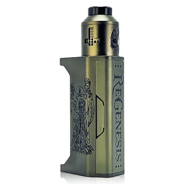 The ReGenesis Mech Mod and RDA kit from Deathwish Modz Available At Dispergo Vaping UK In Swamp Green