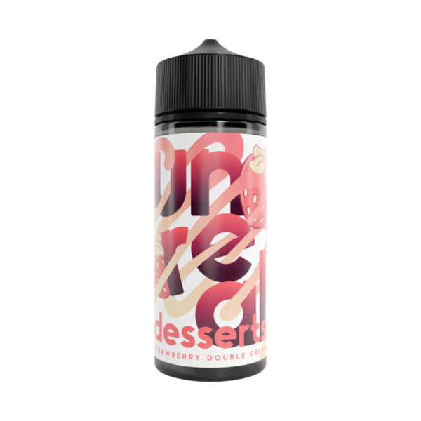 Available At Dispergo Vaping UK, Unreal Desserts Strawberry Double Cream Shortfill Full Of Flavour And Sweetness