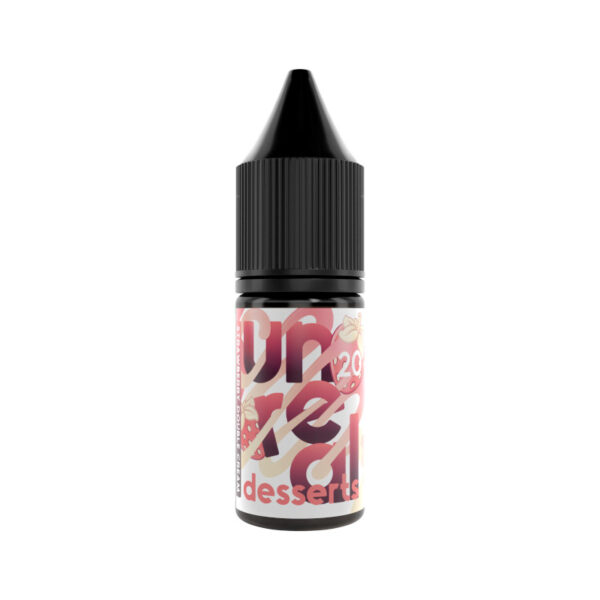 Available At Dispergo Vaping UK, Unreal Desserts Strawberry Double Cream Nic Salts Full Of Flavour And Sweetness