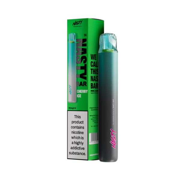 Available At Dispergo Vaping, Nasty Bar Disposable Device 20mg In Cherry Ice