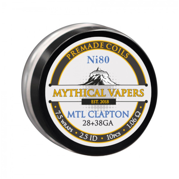 MTL Clapton Ni80 Premade Coils By Mythical Vapers. Now available at Dispergo Vaping.