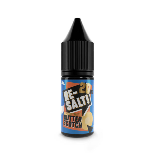 Nicotine salts butter scotch 20mg in the re-salts range available at dispergo vaping uk