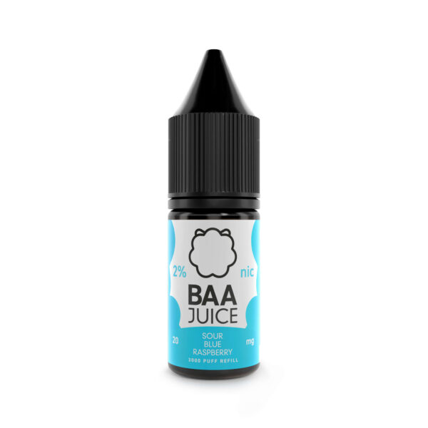 Baa juice 10ml nic salts sour blue raspberry available at dispergo vaping uk