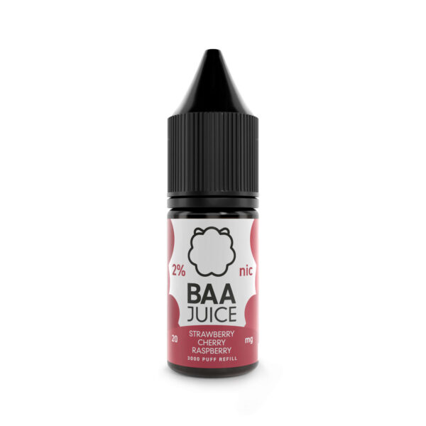 Baa juice 10ml nic salts strawberry cherry raspberry available at dispergo vaping uk