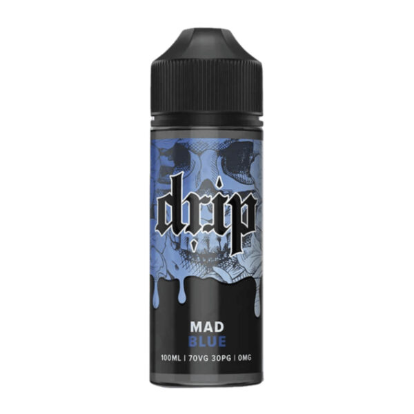 Drip mad blue 100ml shortfill e-liquid available at dispergo vaping uk